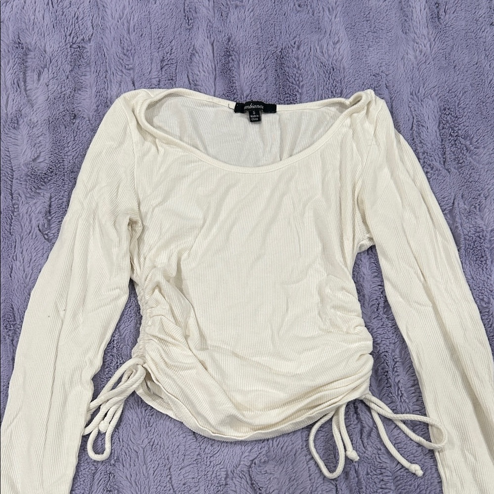 long white sleeve adjustable top